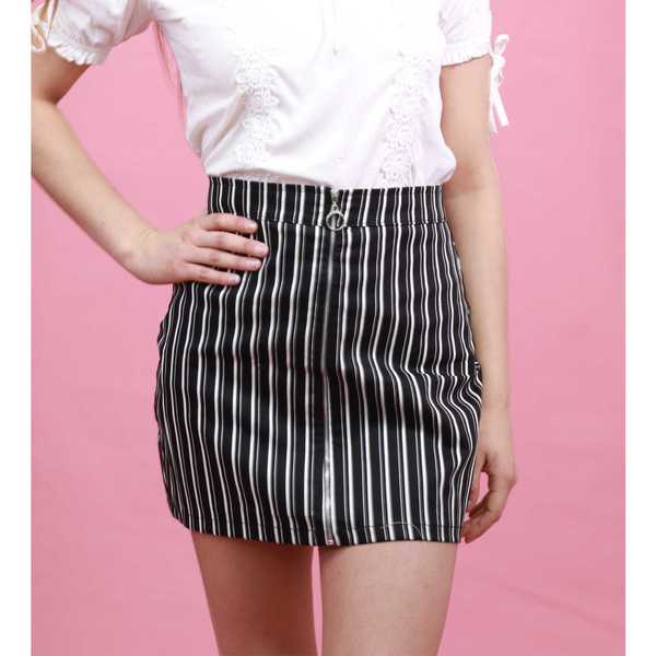 cintu Falda de punto para mujer Falda de rayas bloqueadas de Color cintu Falda de punto para mujer Falda de rayas bloqueadas de Color