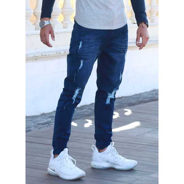 Pantalones Hombre EMPORIO FOX RASGADO FOCALIZADO JEANS AZUL
