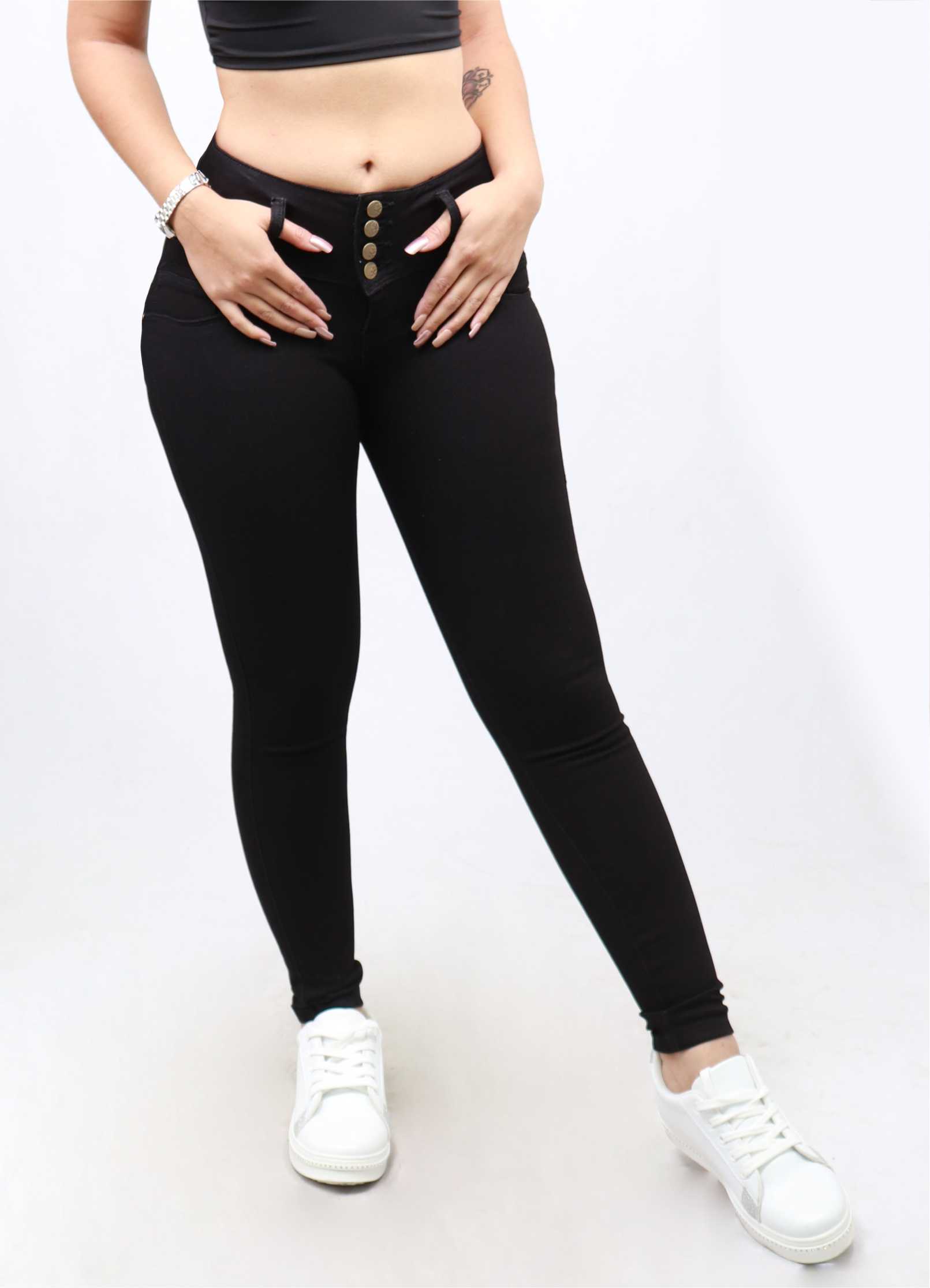 PANTALON NEGRO BOTONES