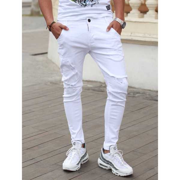 Pantalones Hombre EMPORIO FOX RASGADO BLANCO JEANS HOMBRE PANTALON